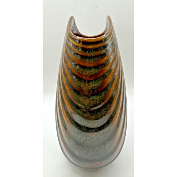 ROSENTHAL Studio Line VASE Ceramic Brown Matte 5.75” Minimalist Shell Clam - Picture 4 of 8
